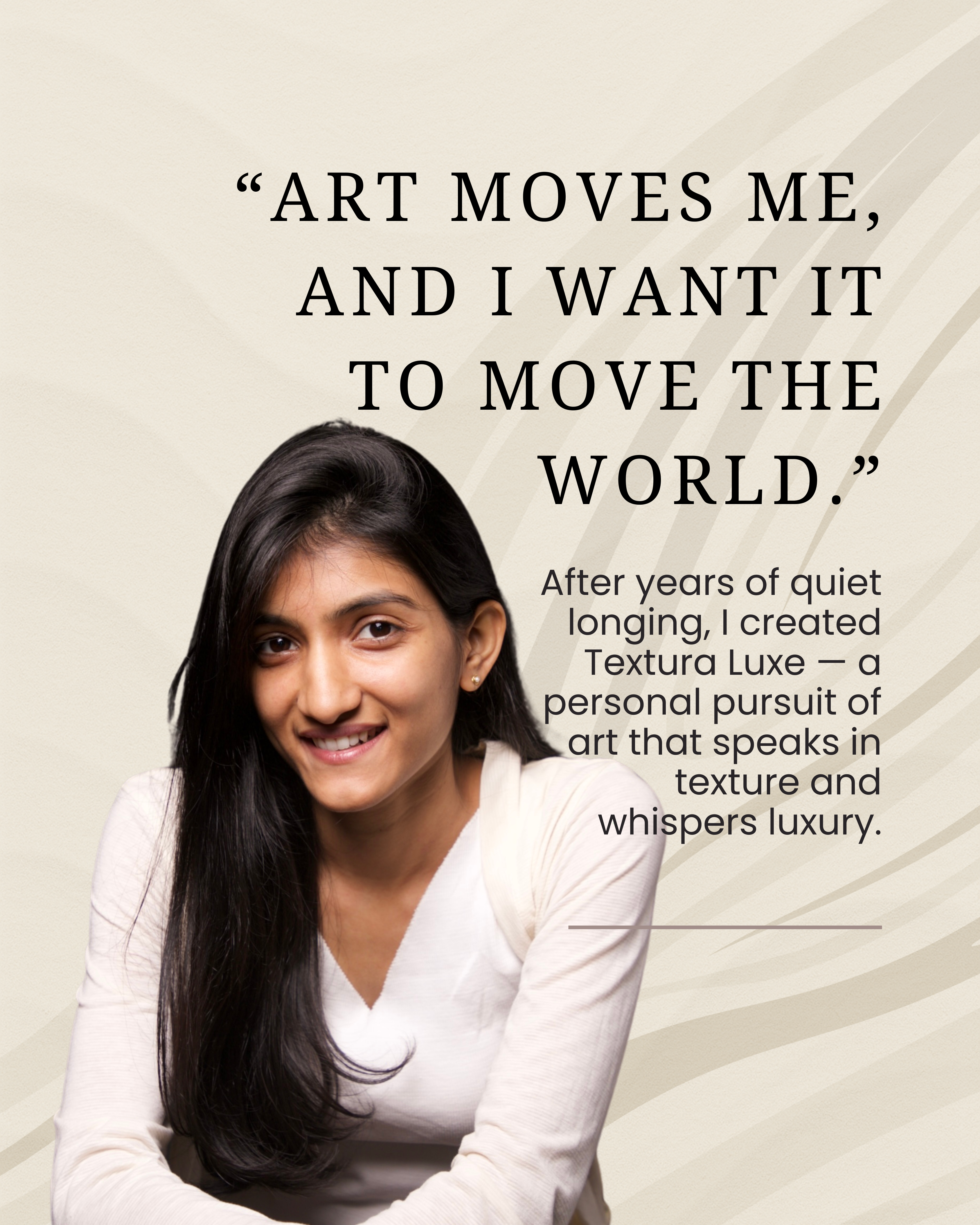 Founder of Textura Luxe with her vision